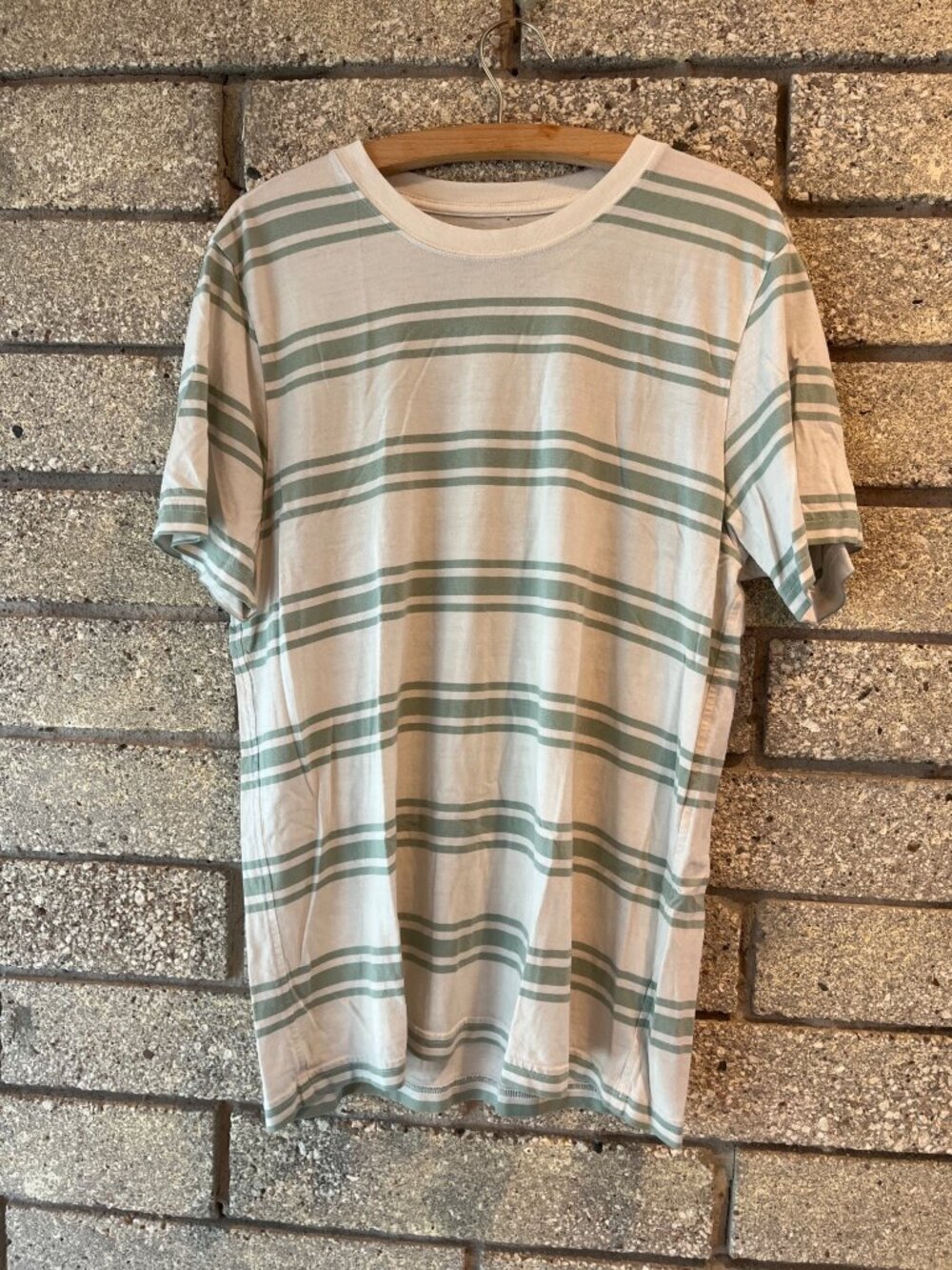 Stance Mens Butterblend Striped Crew Neck T-Shirt M Soft Cotton Blend White & Gr